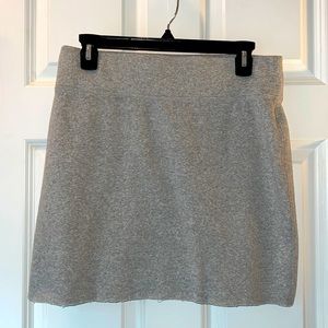 Gray lightweight sweatshirt fabric mini skirt
